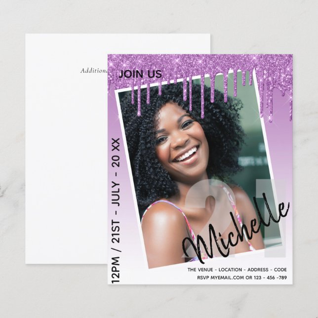 HAUSHALT 21. Geburtstag FOTO Driving Glitzer Einla (Vorne/Hinten)