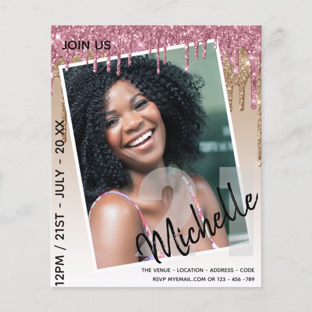 HAUSHALT 21. Geburtstag FOTO Driving Glitzer Einla (Vorderseite)