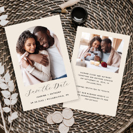 Haushalt 2-Foto Arch Beige Save the Date