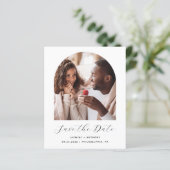 Haushalt 2-Foto Boho Arch Save the Date Schwarz-we (Stehend Vorderseite)