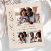 Haushalt 3-Foto Beige Save the Date