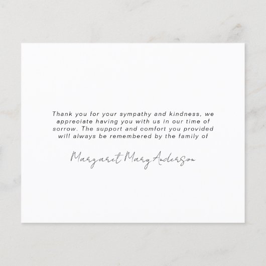 HAUSHALT 3 Fotos Beerdigung Beileid Danke Karte (Rückseite)