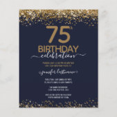 Haushalt 75. Geburtstag Glitzer Einladung Flyer (Vorne)