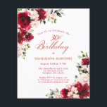 HAUSHALT 80. Geburtstag Roter Rosa Blumenladen<br><div class="desc">Neu für Frühjahr und Sommer 2024. Elegante rote Rosen und rosafarbene Pfannkuchen schmücken ein traditionelles Blumendesign. Die klassische Kalligrafie bezeichnet den Meilenstein des Geburtstages. Die Einladung ist leicht zu personalisieren. Es ist Teil der Rote Rose und Pink Peony Kollektion, die professionell gestaltete Einladungen, Begrüßungsschilder, Dankeschön-Notizen und Party Dekorationen enthält. Erstellen...</div>