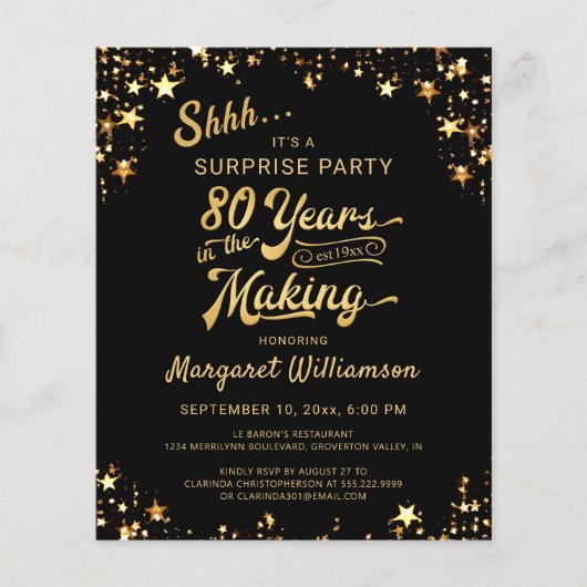 Haushalt 80 JAHRE IN DER MAKING Überraschung Gebur (Vorderseite)