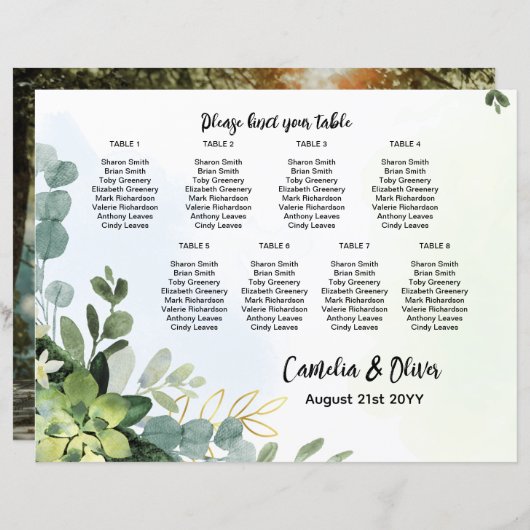 HAUSHALT 8 Tabelle Hochzeitssattelgarten (Vorne/Hinten)