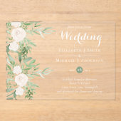 HAUSHALT - Akrobielle Clear Wedding Magnolia-Blume Acryleinladungen (Vorderseite)