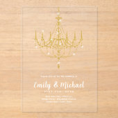 HAUSHALT Akrylic Clear Gold Lights Eleganter Luxus Acryleinladungen (Vorderseite)