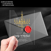 HAUSHALT Akrylic Clear Gold Lights Eleganter Luxus Acryleinladungen