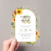 HAUSHALT Akryllische Hochzeit einladen Sonnenblume Acryleinladungen (Insitu (Handheld))