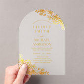 HAUSHALT Akryllische Hochzeit Gold Lace Filigree E Acryleinladungen (Insitu (Handheld))