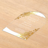 HAUSHALT Akryllische Hochzeit Gold Lace Filigree E Acryleinladungen (Ablage )