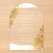 HAUSHALT Akryllische Hochzeit Gold Lace Filigree E Acryleinladungen (Vorderseite)