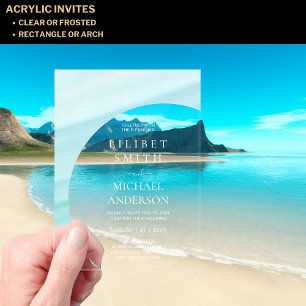 HAUSHALT Akryllische Hochzeit Pastel Aqua Blauer T Acryleinladungen