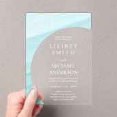 HAUSHALT Akryllische Hochzeit Pastel Aqua Blauer T Acryleinladungen (Insitu (Handheld))