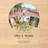 HAUSHALT Akryllisches Foto Hochzeit Sonnenblumen Acryleinladungen (Vorderseite)