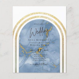 HAUSHALT - All-in-1 Gold Blue Marble Arch Wedding Flyer