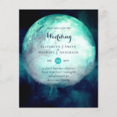 HAUSHALT Aquamarin Moon Gothic Wedding Einladung (Vorderseite)