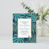 HAUSHALT aquamarine Marine QR-Code Blätter Hochzei (Stehend Vorderseite)