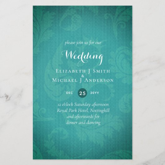 HAUSHALT Aquamarine Mystique Wedite Einladung (Vorderseite)