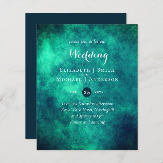 HAUSHALT Aquamarine Mystique Wedite Einladung (Vorne/Hinten)