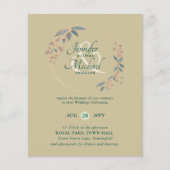 HAUSHALT Aquamarine Orange-Blätter Einladung Hochz (Vorderseite)