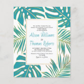 HAUSHALT aquamarine tropische Blätter Einladung (Vorderseite)