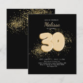 HAUSHALT Black Gold 30. Balloons Confetti Geburtst (Vorne/Hinten)
