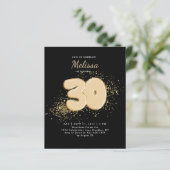HAUSHALT Black Gold 30. Balloons Confetti Geburtst (Stehend Vorderseite)