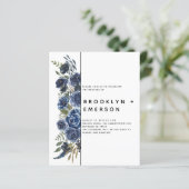 HAUSHALT Blauer Blumen Moderne Hochzeit (Stehend Vorderseite)