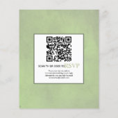 HAUSHALT Blume QR Code Grüne Hochzeit Einladung (Rückseite)