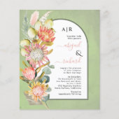 HAUSHALT Blume QR Code Grüne Hochzeit Einladung (Vorderseite)