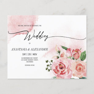 HAUSHALT Blumenhochzeit Einladung. Flyer