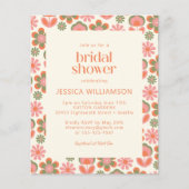 Haushalt Boho 70er Blume Rosa grünes Brautparty (Vorderseite)