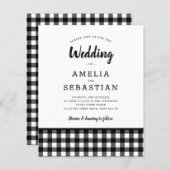 HAUSHALT Buffalo Karierte Hochzeitseinladung (Vorne/Hinten)