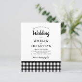 HAUSHALT Buffalo Karierte Hochzeitseinladung (Stehend Vorderseite)