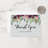 HAUSHALT Burgund Blume Hochzeit Dankeschön Hinweis Mitteilungskarte (Vorderseite/Rückseite Beispiel)