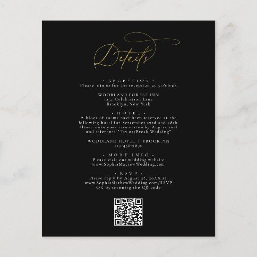 HAUSHALT Chic Black Gold QR Code Alles in einer Ho (Rückseite)