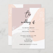 HAUSHALT Chic floral Abstrakt Hochzeitseinladung (Vorne/Hinten)