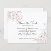 HAUSHALT Chic Rose Gold Floral Wedding SPAREN DAS (Vorne/Hinten)