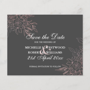 HAUSHALT Chic Rose Gold Floral Wedding SPAREN DAS 