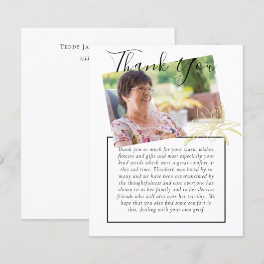 HAUSHALT Danke für das FOTO zur Beerdigung (Vorne/Hinten)