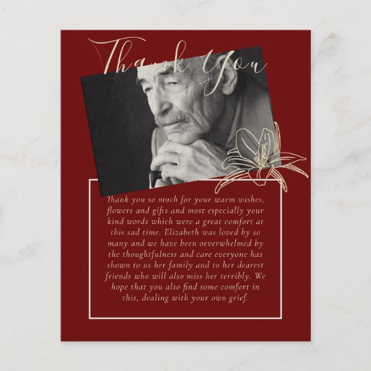 HAUSHALT Danke für das FOTO zur Beerdigung (Vorderseite)