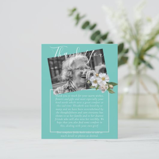 HAUSHALT Danke für das FOTO zur Beerdigung (Stehend Vorderseite)