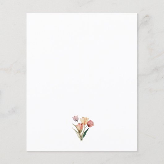 HAUSHALT Delikate Tulip Watercolor Frame Wedding (Rückseite)
