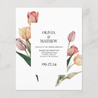 HAUSHALT Delikate Tulip Watercolor Frame Wedding