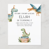 Haushalt Dinosaurier Geburtstag Kinder Party Einla Flyer (Vorne)
