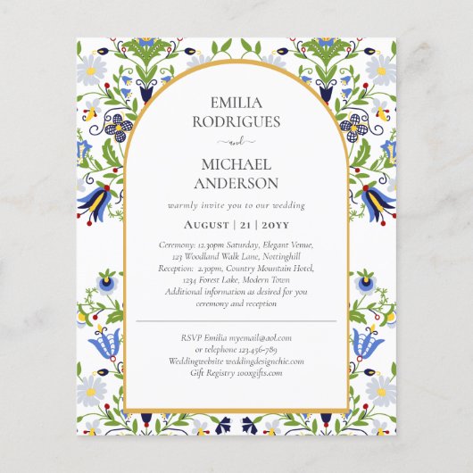 HAUSHALT Doppelseitige BILINGUALE Hochzeitskunst (Rückseite)