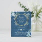 HAUSHALT Dusty Blue Gold Floral Wedite (Stehend Vorderseite)