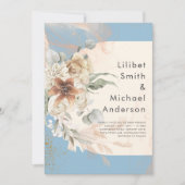 HAUSHALT Dusty Blue Pampas Grass Wedding Einladung (Vorderseite)